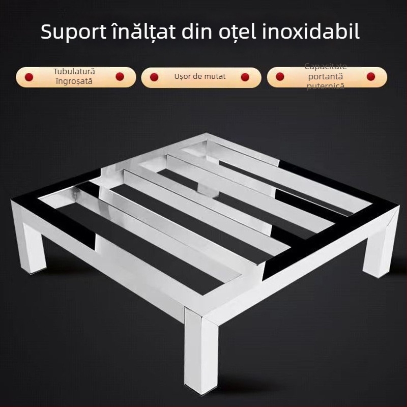 Raft de depozitare din oțel inoxidabil pentru podea, suport pentru flori, suport pentru cilindru de gaz, suport pentru bucătărie și baie, bază pentru mașina de spălat și dozator de apă