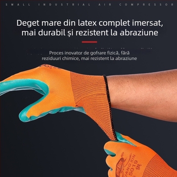 Chuangxin N5019 mănuși de protecție, rezistente la uzură, antiderapante, respirabile, din latex nitril pentru construcții