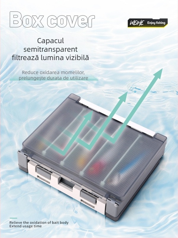 Weihe Cutie dublă pentru năluci, cu inserturi ABS și spațiu de depozitare pentru accesorii