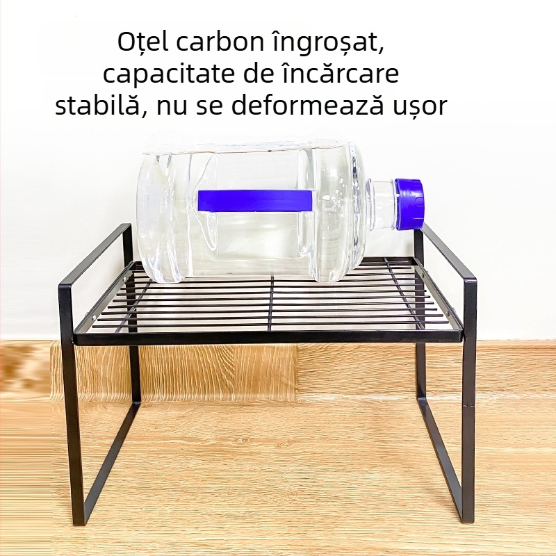 Raft de depozitare din fier forjat, stratificat, pentru dulapuri, organizator pentru farfurii și condimente, montaj fără găuri