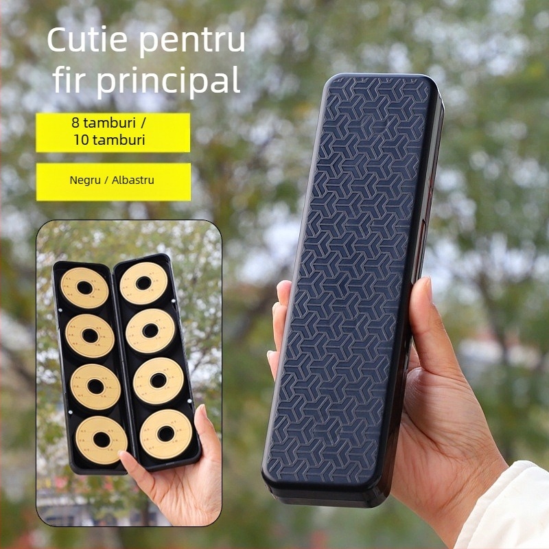 Cutie pentru linii de pescuit, capacitate mare, cu inserție din spumă