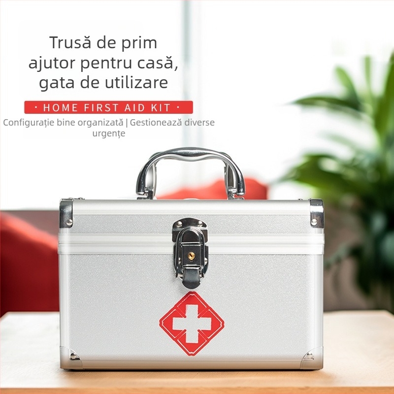 Cutie portabilă de medicamente pentru uz casnic și trusă de prim ajutor, cu spațiu mare de stocare a medicamentelor – set complet