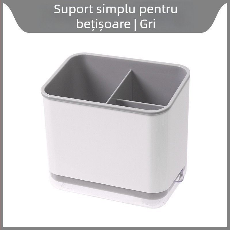 Suport pentru bețișoare de bucătărie și tacâmuri pe blat, coș de scurgere, montaj fără găuri