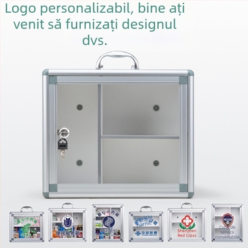 Cutie pentru medicamente din aliaj de aluminiu, cu încuietoare, cu mai multe compartimente, montată pe perete, cu posibilitate de imprimare a logo-ului