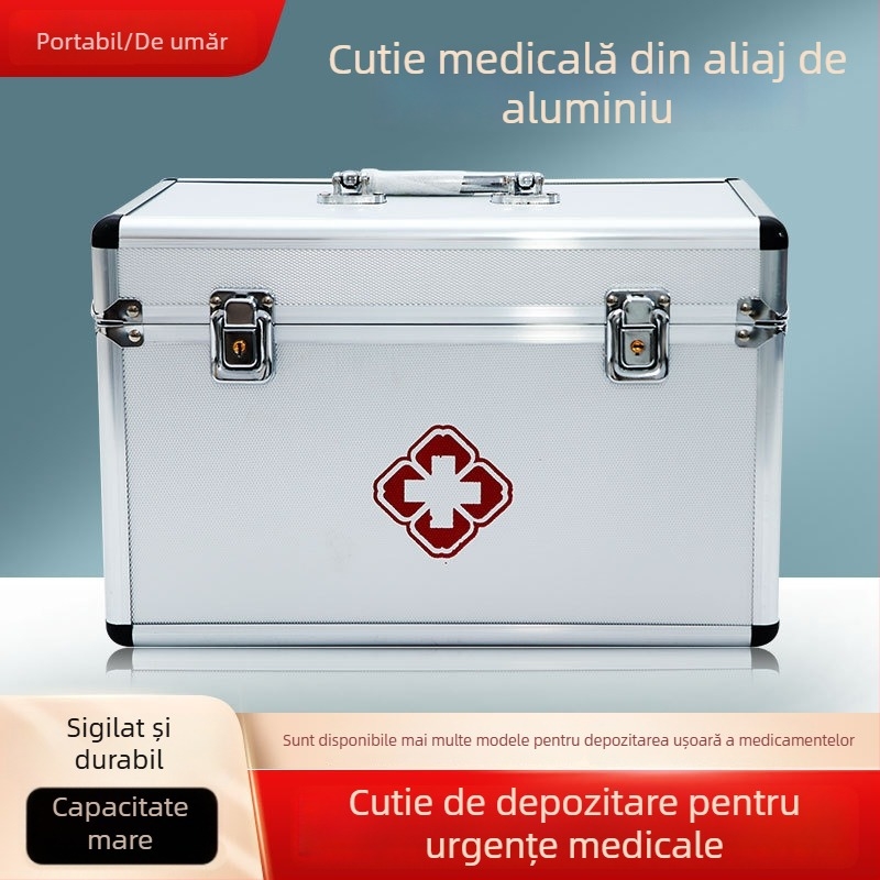 Cutie medicală multi-strat pentru uz casnic, set complet, capacitate mare, cutie medicală portabilă