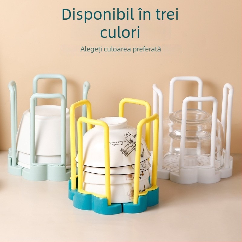 Raft extensibil pentru vase de bucătărie, rotativ, din plastic