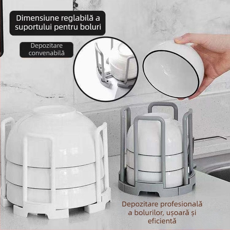 Raft extensibil pentru vase de bucătărie, rotativ, din plastic
