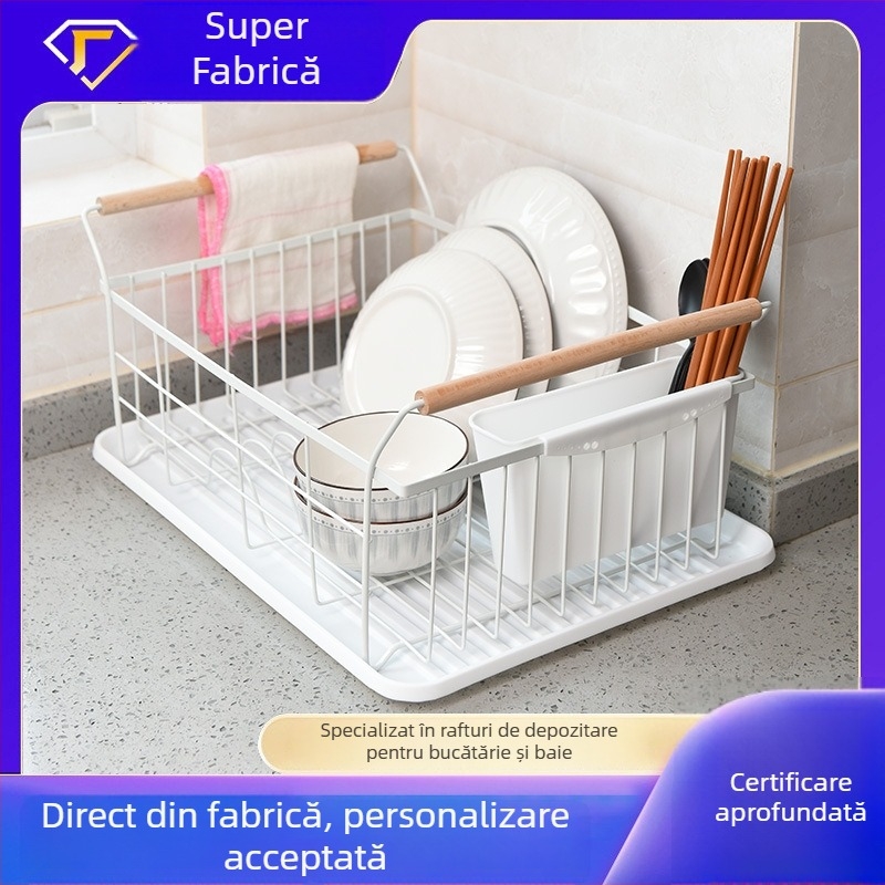Raft de depozitare pentru vase cu drenaj, bucătărie – mic dulap pentru farfurii și tacâmuri
