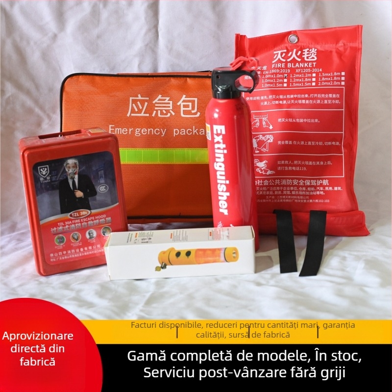 Kit de siguranță pentru incendii în casă, set de stingătoare, cutie de urgență și trusă de prim ajutor