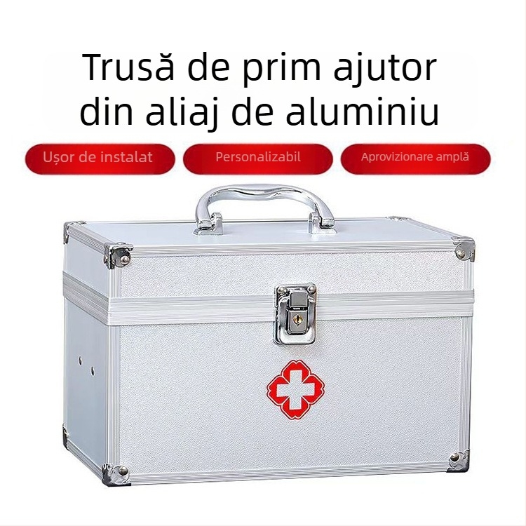 Cutie pentru medicamente cu multi-compartimente, capacitate mare, pentru uz casnic, trusă de prim ajutor