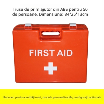 Kit de prim ajutor tactic ABS, pentru până la 50 de persoane, cutie de urgență din plastic montată pe perete, portabil