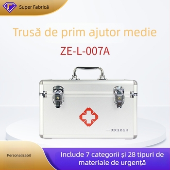 Colo Cutie medicală din aliaj de aluminiu, organizator portabil pentru acasă, compartimente multiple pentru medicamente, model Ze-L-007a