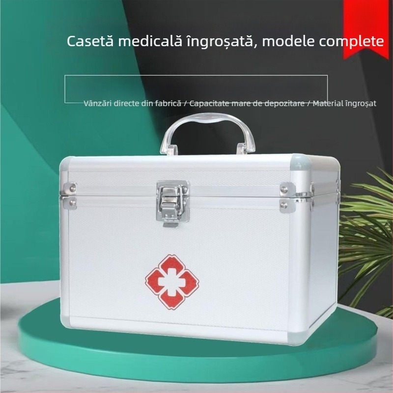 Cutie medicală portabilă pentru uz casnic și situații de urgență, organizator multilayer cu încuietoare pentru prim ajutor