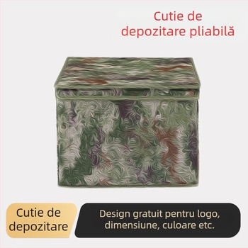 Cutie pliabilă de depozitare, model camuflaj, din material Oxford, 18 L, întărită, pentru haine și obiecte personale