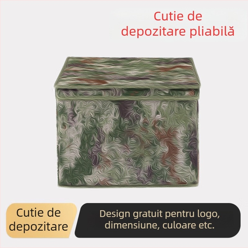 Cutie pliabilă de depozitare, model camuflaj, din material Oxford, 18 L, întărită, pentru haine și obiecte personale