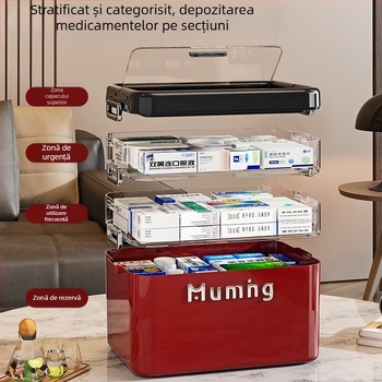 Cutie de depozitare cu mai multe compartimente, logo personalizat, mânere portabile, design întărit, protecție împotriva prafului, pentru unghii și medicamente