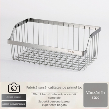 Raft de bucătărie montat pe perete, din oțel inoxidabil 304, fără găuri, coș pentru fructe și legume, model K-5025