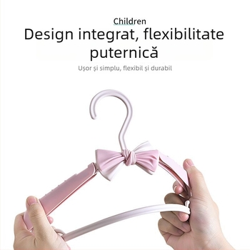 Cuier din plastic pentru copii, extensibil, mic, antiderapant pentru pantaloni, cuier pentru haine cu design fluture