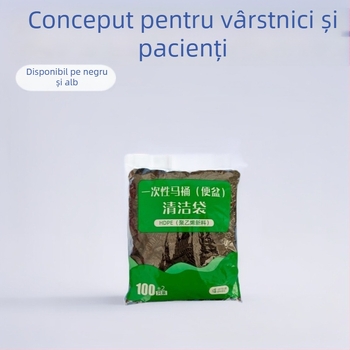 Saci de gunoi biodegradabili, mari, cu deschidere elastică pentru pacienți imobilizați în pat, huse pentru capacul de toaletă mobil, sacoșe de curățare din plastic