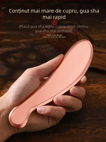 Placă gua sha din cupru pentru masaj gât, spate și corp, modele mini și universale