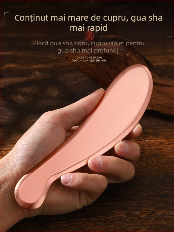 Placă gua sha din cupru pentru masaj gât, spate și corp, modele mini și universale
