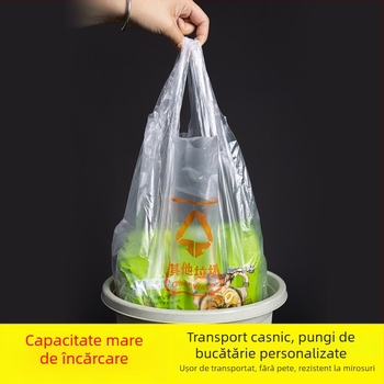 Sac de sortare a deșeurilor pentru bucătărie, gros, de unică folosință, stil vestă, PE, utilizare casnică, 46×54 cm
