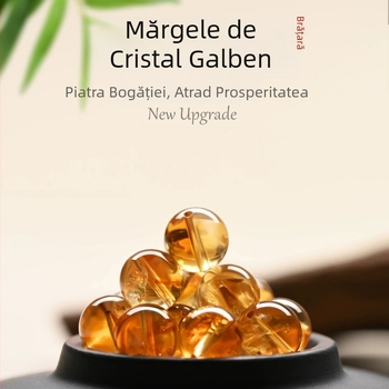 Mărgele din piatră naturală, mărgele galbene de citrin, mărgele rotunde, pentru brățări DIY