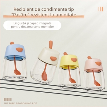 Set de recipiente pentru condimente pentru bucătărie – cutie elegantă de condimente, sticluțe pentru ardei iute, recipient de depozitare a condimentelor și a sării
