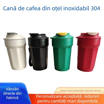 ceașcă octagonală, izolație în vid, șnur de purtare, design simplu