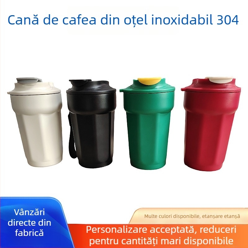 ceașcă octagonală, izolație în vid, șnur de purtare, design simplu