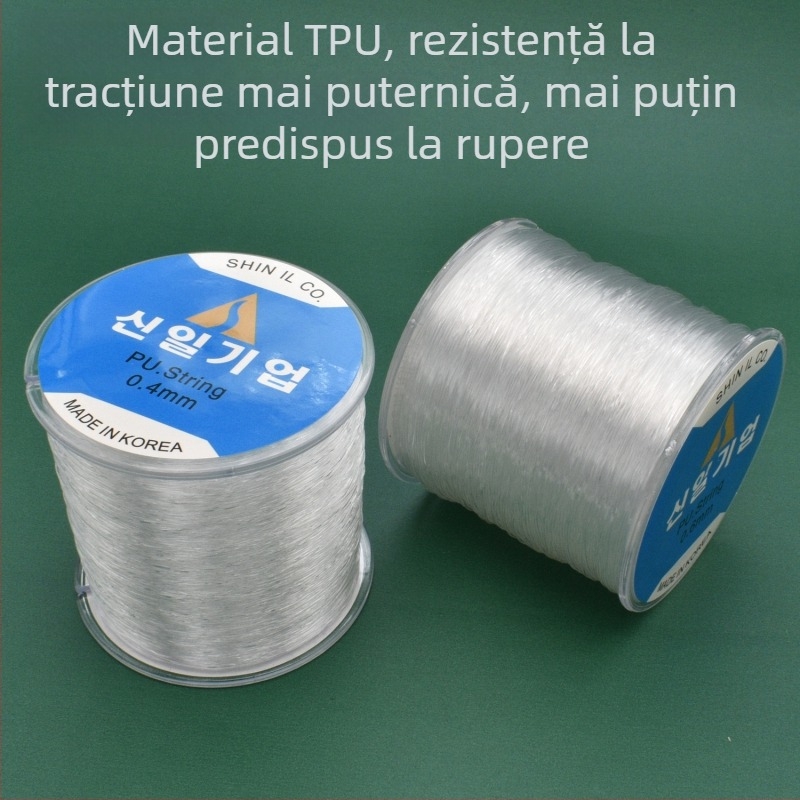 Sfoară transparentă din cristal pentru bijuterii, mărgele și brățări, șnur elastic pentru proiecte DIY, elastic string și unealtă pentru linia de pescuit