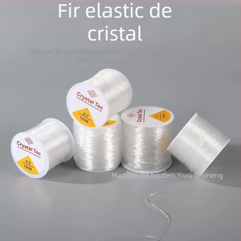 Set de mărgele pentru brățară pentru copii, șnur elastic transparent cu cristale, pentru înșirarea mărgelelor — accesorii DIY bijuterii