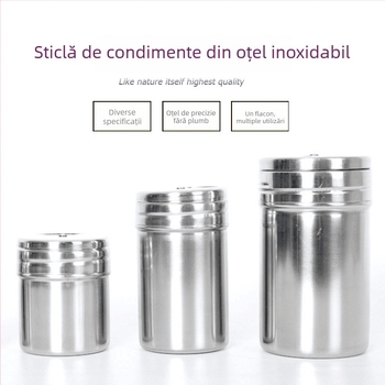 Set din oțel inoxidabil pentru grătar: borcane pentru condimente și piper, cutie de condimente, sticluțe de condimente și găleți de pudră, unelte pentru grătar