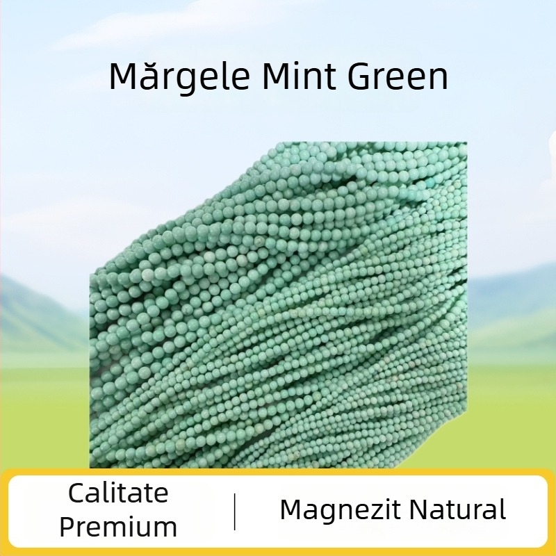 Mărgele din magnesit natural turcoaz, mărgele libere 4 mm, rotunde, pentru bijuterii DIY