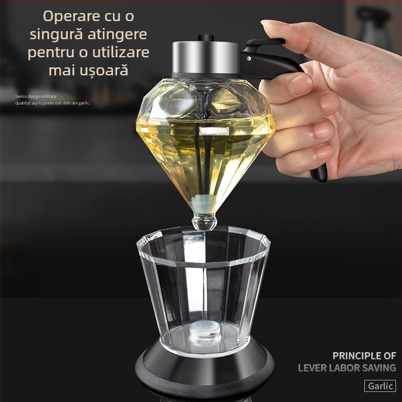 Sticlă din sticlă cu picurător pentru ulei, sigilată, borcan pentru miere cu model diamant și borcan pentru sos de soia și oțet