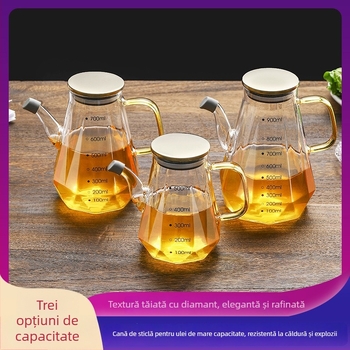 Sticlă borosilicată cu siguranță anti-scurgere și scară de măsurare – pentru sos de soia, oțet, ulei și ulei de susan