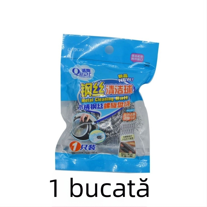 Bilă din sârmă de oțel inoxidabil cu înfășurare spirală, pentru curățarea vaselor și oalelor, durabilă și anticorozivă