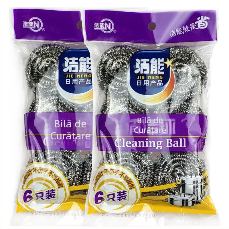 Set de 6 bile metalice pentru curățare, aproximativ 11 g fiecare