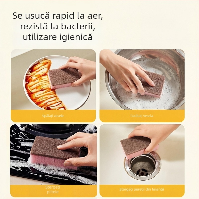 Set de 8 bureți de bucătărie și bureți abrazivi pentru curățare
