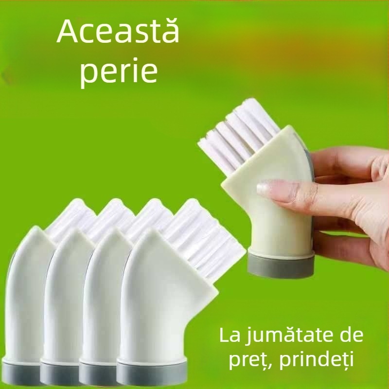 Perie de curățare multifuncțională, fără unghiuri moarte, conectabilă la sticle de apă minerală, cap plat umed/uscat, perii pentru spații