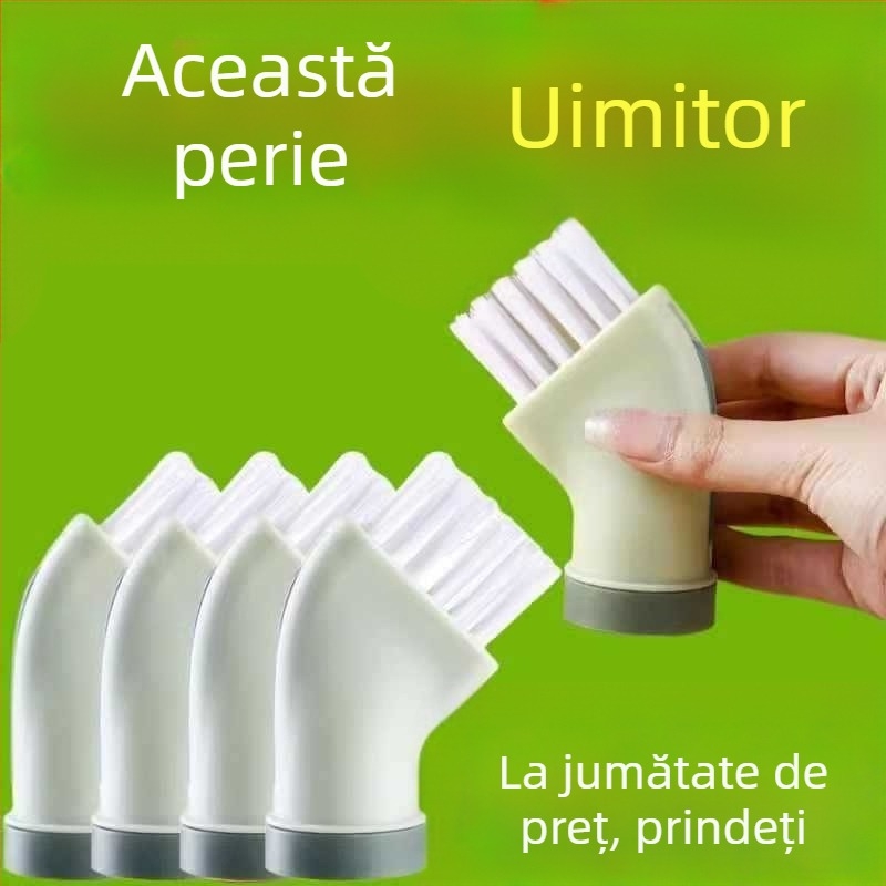 Perie de curățare multifuncțională, fără unghiuri moarte, conectabilă la sticle de apă minerală, cap plat umed/uscat, perii pentru spații