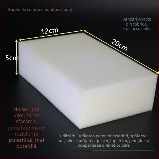Burete pătrat mare, cu densitate înaltă, pentru curățarea pereților exteriori și a plăcilor ceramice