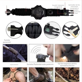 Ceas sport digital impermeabil pentru bărbați, multifuncțional, afișaj luminos, cronograf, alarmă, rezistență la apă 10 m