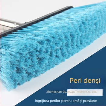Mătură cu peri tari, cap din plastic, construcție întărită, tijă din oțel inoxidabil cu trei secțiuni detașabilă