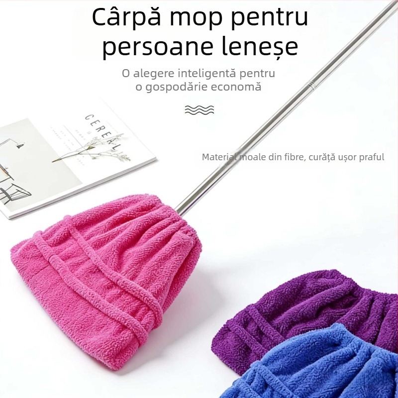 Husă pentru capul mopului din fleece coral, absorbentă, pentru uscat și ud, multifuncțională