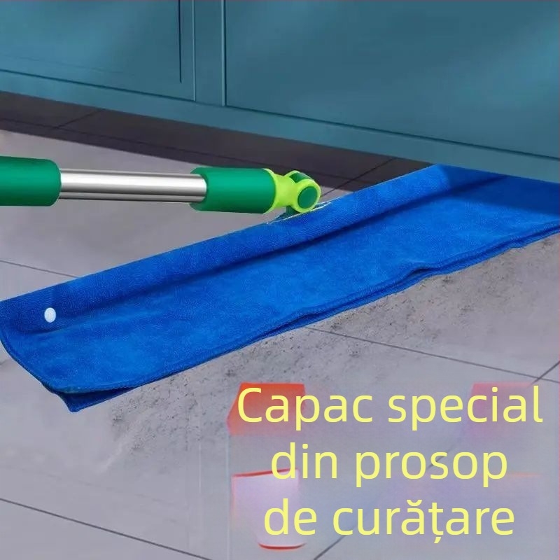 Mop Magic cu husă din pânză, dual-use pentru șters și măturat, cap mop perforat și îngroșat