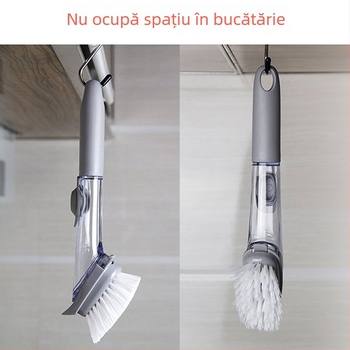 Perie de oale cu mâner lung, multifuncțională pentru vase și farfurii, perie pentru aplicarea uleiului