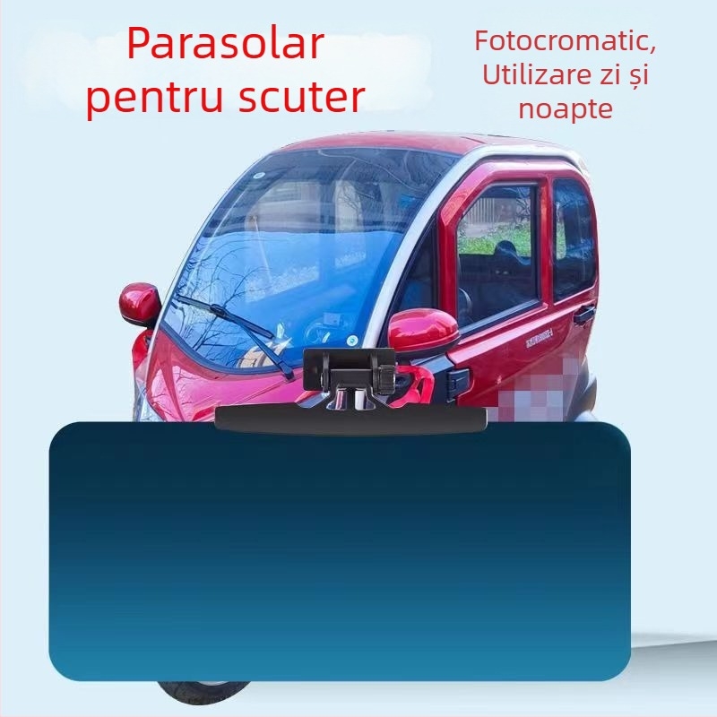 Parasolar pentru scuter de mobilitate, triciclu și quadriciclu – protecție pentru parbriz, fixare cu ventuză, montaj rapid în 3 secunde