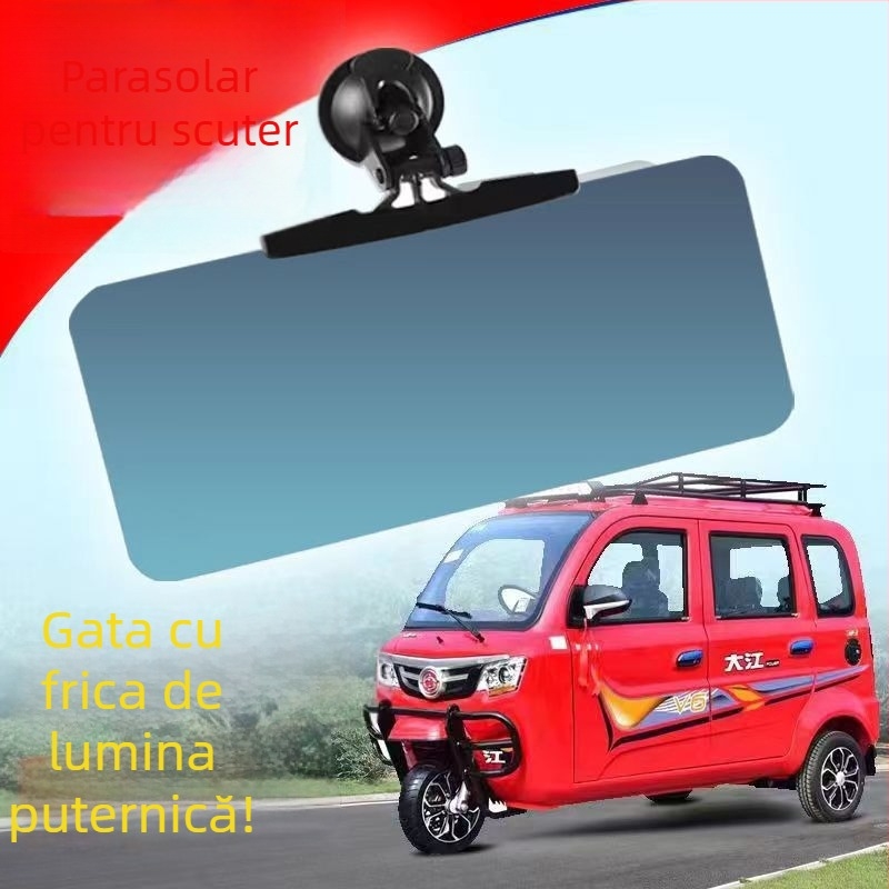 Parasolar pentru scuter de mobilitate, triciclu și quadriciclu – protecție pentru parbriz, fixare cu ventuză, montaj rapid în 3 secunde