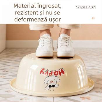Vas de plastic mare, gros, durabilă și elegantă pentru uz casnic; bazin pentru spălarea hainelor, picioarelor, vaselor și legumelor